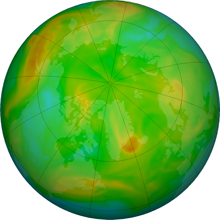 Arctic ozone map for 09 June 2023